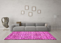Machine Washable Abstract Pink Contemporary Rug, wshcon1240pnk