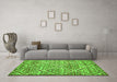 Machine Washable Abstract Green Contemporary Area Rugs in a Living Room,, wshcon1240grn