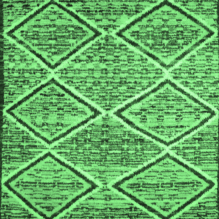 Square Machine Washable Abstract Emerald Green Contemporary Area Rugs, wshcon1240emgrn