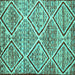 Square Abstract Turquoise Contemporary Rug, con1240turq