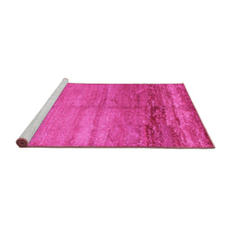 Sideview of Machine Washable Abstract Pink Contemporary Rug, wshcon1241pnk