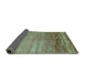 Sideview of Abstract Turquoise Contemporary Rug, con1241turq