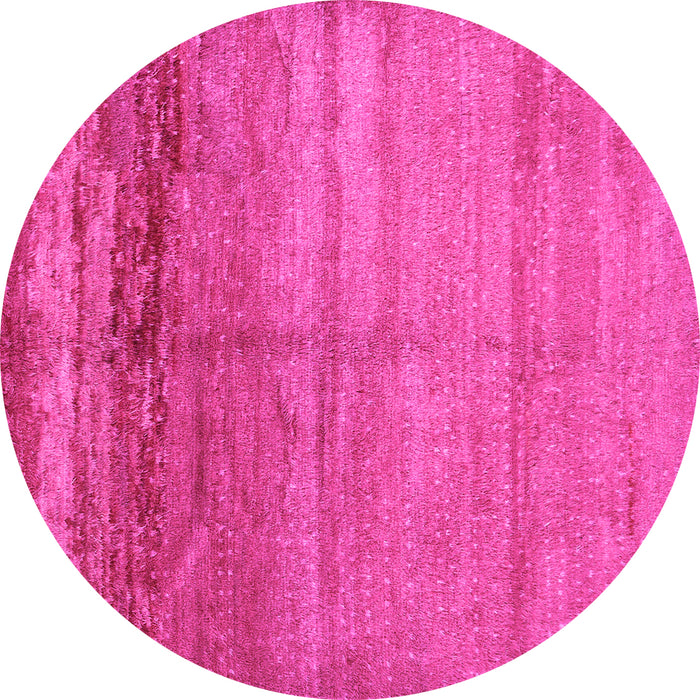 Round Abstract Pink Contemporary Rug, con1241pnk