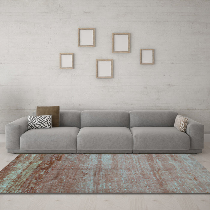 Machine Washable Abstract Light Blue Contemporary Rug in a Living Room, wshcon1241lblu