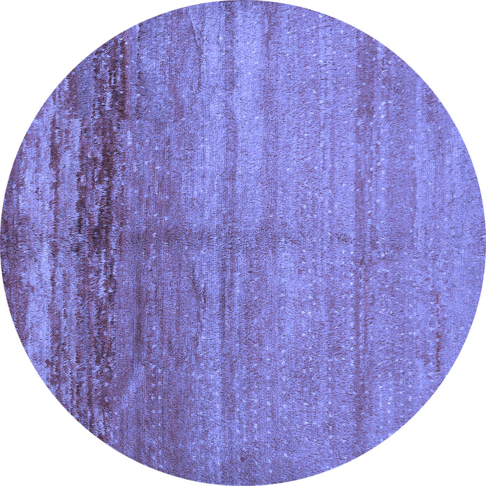 Round Machine Washable Abstract Blue Contemporary Rug, wshcon1241blu