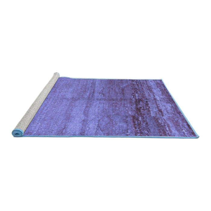 Sideview of Machine Washable Abstract Blue Contemporary Rug, wshcon1241blu
