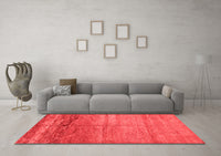 Machine Washable Abstract Red Contemporary Rug, wshcon1241red