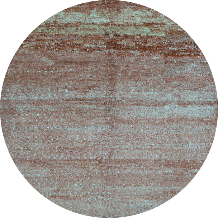 Round Machine Washable Abstract Light Blue Contemporary Rug, wshcon1241lblu