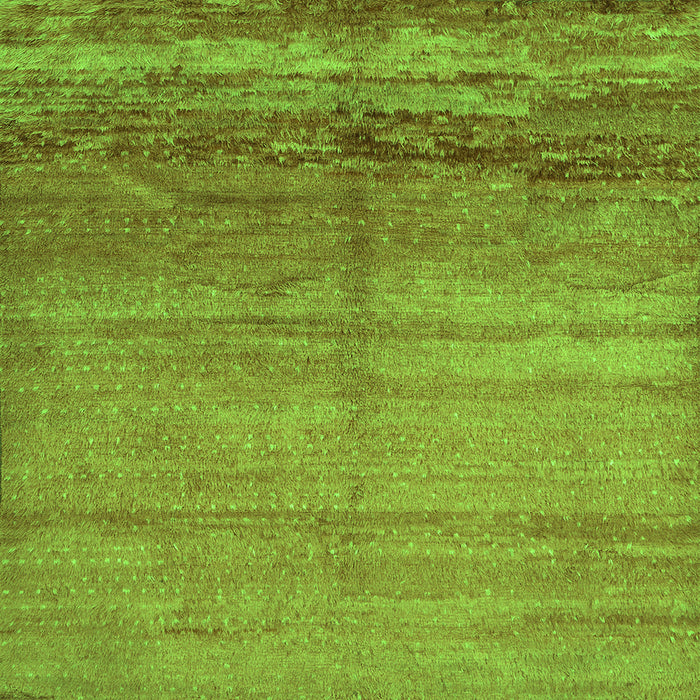Round Machine Washable Abstract Green Contemporary Area Rugs, wshcon1241grn