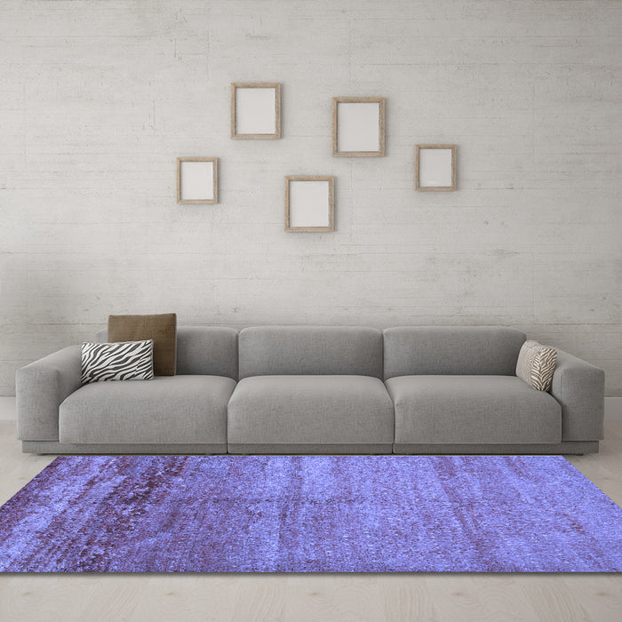 Machine Washable Abstract Blue Contemporary Rug in a Living Room, wshcon1241blu
