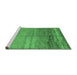 Sideview of Machine Washable Abstract Emerald Green Contemporary Area Rugs, wshcon1241emgrn