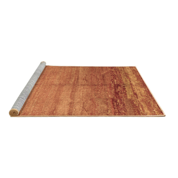 Sideview of Machine Washable Abstract Brown Contemporary Rug, wshcon1241brn