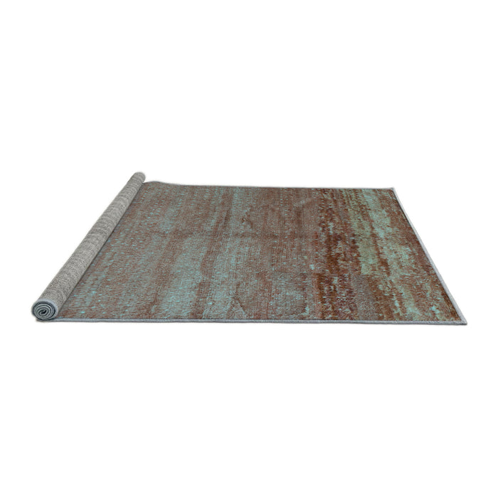 Sideview of Machine Washable Abstract Light Blue Contemporary Rug, wshcon1241lblu