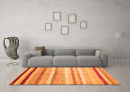 Machine Washable Southwestern Orange Country Area Rugs in a Living Room, wshcon1242org