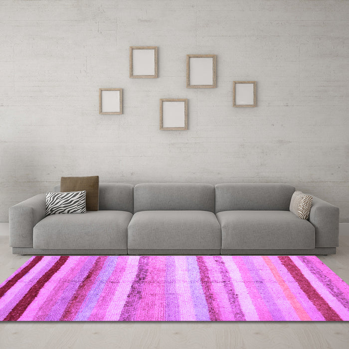 Machine Washable Southwestern Purple Country Area Rugs in a Living Room, wshcon1242pur