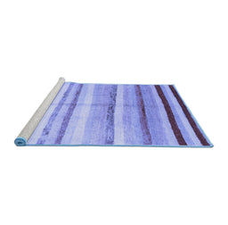 Sideview of Machine Washable Southwestern Blue Country Rug, wshcon1242blu