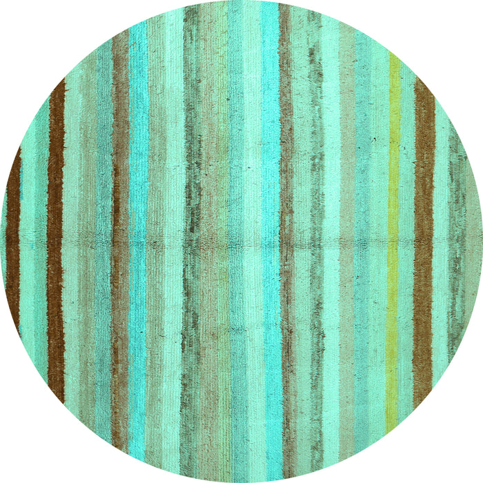 Round Southwestern Turquoise Country Rug, con1242turq