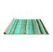 Sideview of Machine Washable Southwestern Turquoise Country Area Rugs, wshcon1242turq