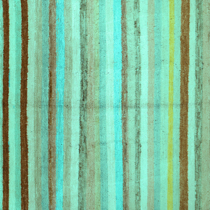 Square Machine Washable Southwestern Turquoise Country Area Rugs, wshcon1242turq