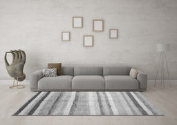 Machine Washable Southwestern Gray Country Rug in a Living Room,, wshcon1242gry