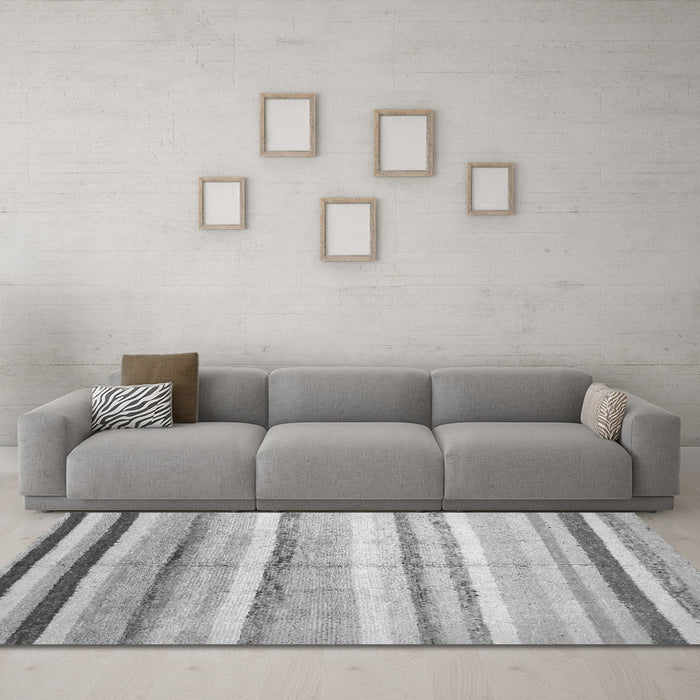 Machine Washable Southwestern Gray Country Rug in a Living Room,, wshcon1242gry