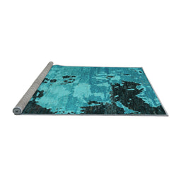 Sideview of Machine Washable Abstract Light Blue Contemporary Rug, wshcon1243lblu