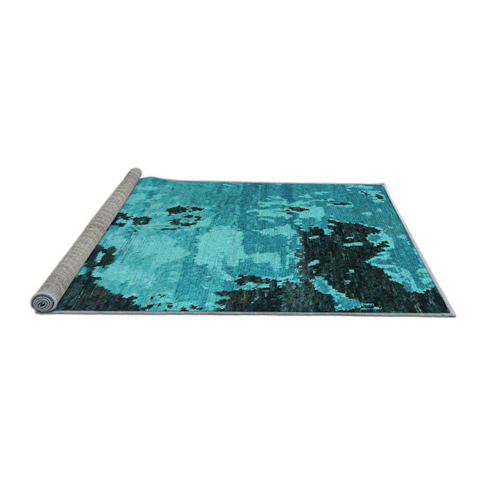 Sideview of Machine Washable Abstract Light Blue Contemporary Rug, wshcon1243lblu