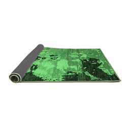 Sideview of Abstract Emerald Green Contemporary Rug, con1243emgrn