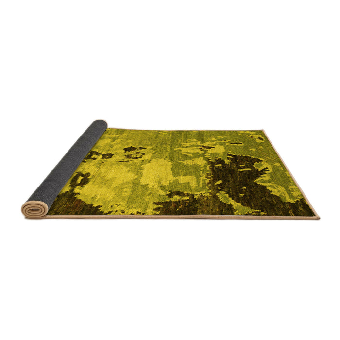 Sideview of Abstract Yellow Contemporary Rug, con1243yw