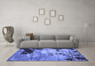 Machine Washable Abstract Blue Contemporary Rug in a Living Room, wshcon1243blu