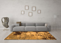 Machine Washable Abstract Orange Contemporary Rug, wshcon1243org