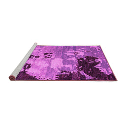 Sideview of Machine Washable Abstract Pink Contemporary Rug, wshcon1243pnk