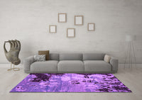 Machine Washable Abstract Purple Contemporary Rug, wshcon1243pur