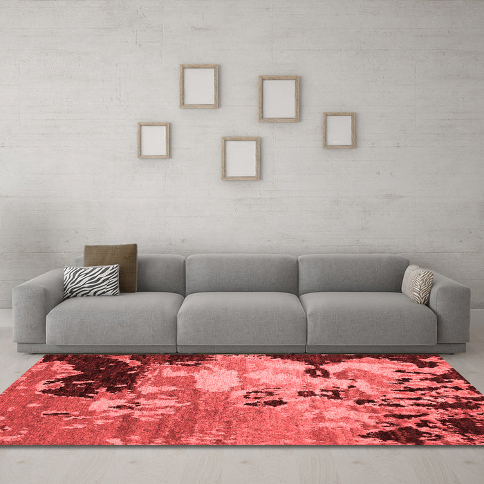 Contemporary Red Washable Rugs