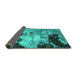 Sideview of Abstract Turquoise Contemporary Rug, con1243turq