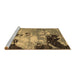 Sideview of Machine Washable Abstract Brown Contemporary Rug, wshcon1243brn