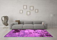 Machine Washable Abstract Pink Contemporary Rug, wshcon1243pnk