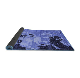 Sideview of Abstract Blue Contemporary Rug, con1243blu