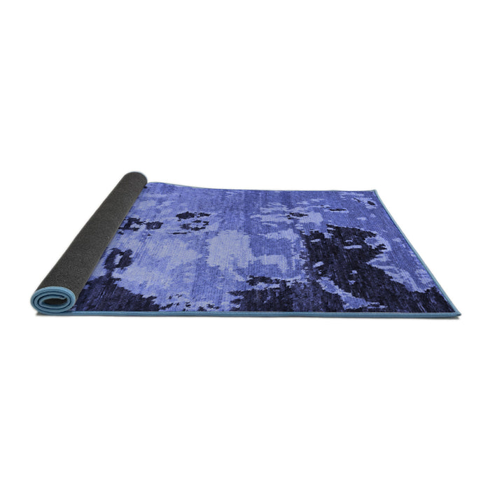 Sideview of Abstract Blue Contemporary Rug, con1243blu