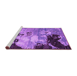 Sideview of Machine Washable Abstract Purple Contemporary Area Rugs, wshcon1243pur