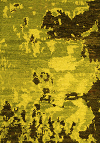 Abstract Yellow Contemporary Rug, con1243yw