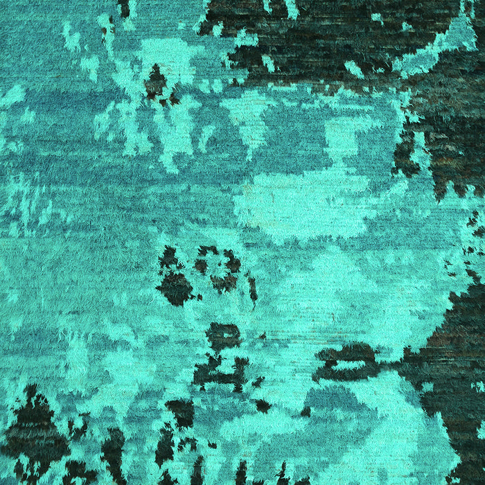 Machine Washable Abstract Turquoise Contemporary Area Rugs, wshcon1243turq