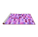 Sideview of Machine Washable Abstract Purple Contemporary Area Rugs, wshcon1244pur