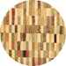 Round Machine Washable Abstract Brown Contemporary Rug, wshcon1244brn