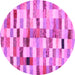 Round Machine Washable Abstract Pink Contemporary Rug, wshcon1244pnk