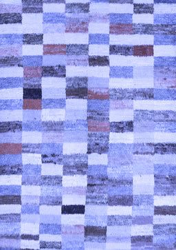 Abstract Blue Contemporary Rug, con1244blu