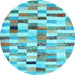 Round Machine Washable Abstract Light Blue Contemporary Rug, wshcon1244lblu