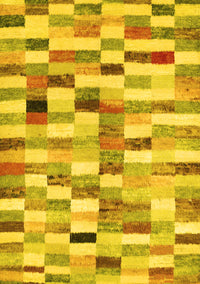 Abstract Yellow Contemporary Rug, con1244yw