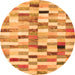 Square Abstract Orange Contemporary Rug, con1244org