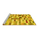 Sideview of Machine Washable Abstract Yellow Contemporary Rug, wshcon1244yw